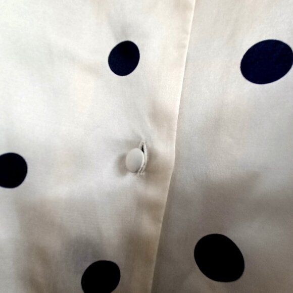 Talbots Chic Holiday Ivory/black Polka Dot Cowl Neck Silky Women Lg Y2K Vtg - Picture 9 of 12